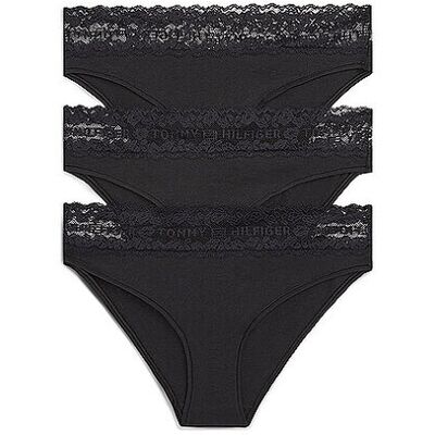 Tommy Hilfiger Slips 3er Pkg. black schwarz L damen Tommy Hilfiger Slips 3er Pkg. black schwarz L damen