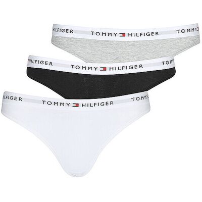 Tommy Hilfiger Slips 3er Pkg. black / white / grey schwarz L damen Tommy Hilfiger Slips 3er Pkg. black / white / grey schwarz L damen