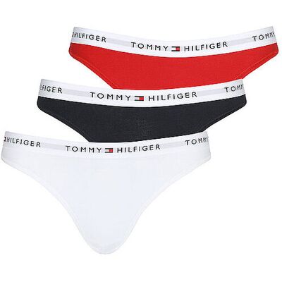 Tommy Hilfiger Slips 3er Pkg. white / navy / red weiss XS damen Tommy Hilfiger Slips 3er Pkg. white / navy / red weiss XS damen