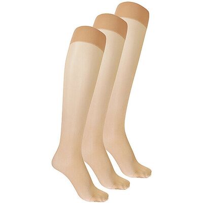 WOLFORD Kniestrümpfe 3er Pkg. gobi beige S damen WOLFORD Kniestrümpfe 3er Pkg. gobi beige S damen