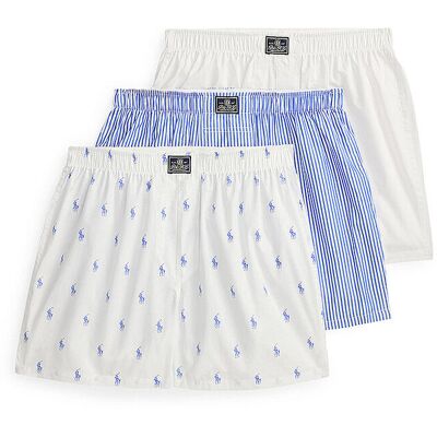 POLO RALPH LAUREN Boxershorts 3er Pkg. white / blue stripe blau M herren POLO RALPH LAUREN Boxershorts 3er Pkg. white / blue stripe blau M herren