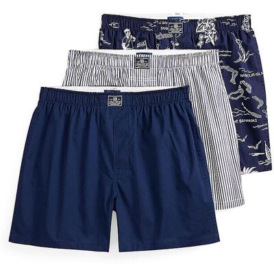 POLO RALPH LAUREN Boxershorts 3er Pkg. stripe / bear dunkelblau M herren POLO RALPH LAUREN Boxershorts 3er Pkg. stripe / bear dunkelblau M herren