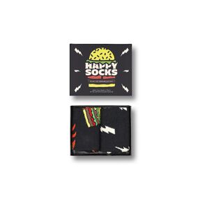 Happy Socks Herren Socken 41-46 Blast Off Burger 2-Er Pkg Black Schwarz   Herren   P000310