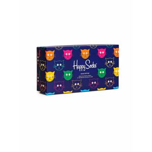 Happy Socks Herren Geschenkbox Socken Mixed Cats 3er Pkg. 41-46 Navy Dunkelblau   Herren   Xmja08-0150