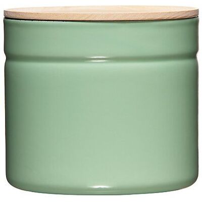 RIESS Emaille Vorratsdose mit Eschenholz-Deckel Truehomewear 12cm 1390ml grün baby RIESS Emaille Vorratsdose mit Eschenholz-Deckel Truehomewear 12cm 1390ml grün baby