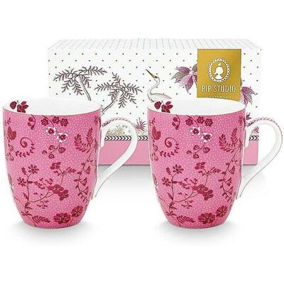 Pip Studio Pink Jolie Flowers Große Becher 2er-Set - Becher Pip Studio Pink Jolie Flowers Große Becher 2er-Set - Becher