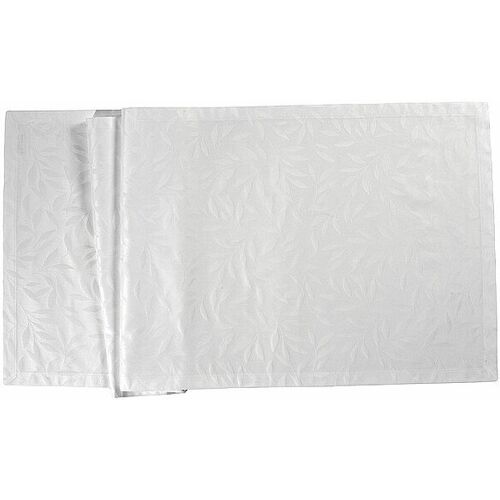 SANDER Tischläufer COMO DAMAST 50x140cm Weiss weiss baby