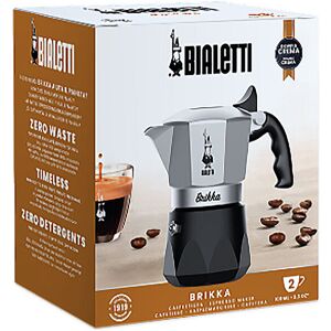 Bialetti Espressokocher Brikka 2 Tassen Alu / Schwarz Silber   Je7327