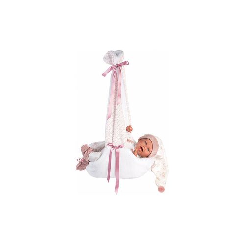 LLORENS Babypuppe mit Hängewiege rosa 42cm