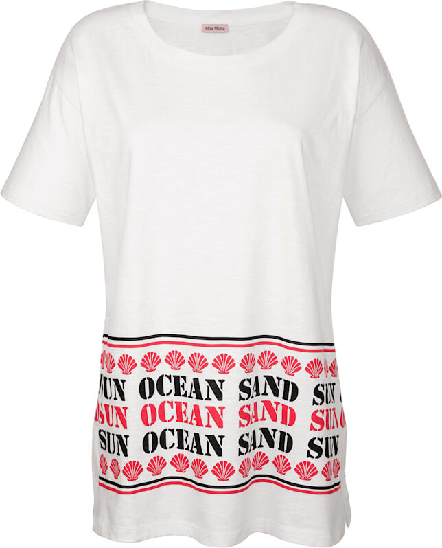 Alba Moda Strandshirt mit Wording-Print, weiß