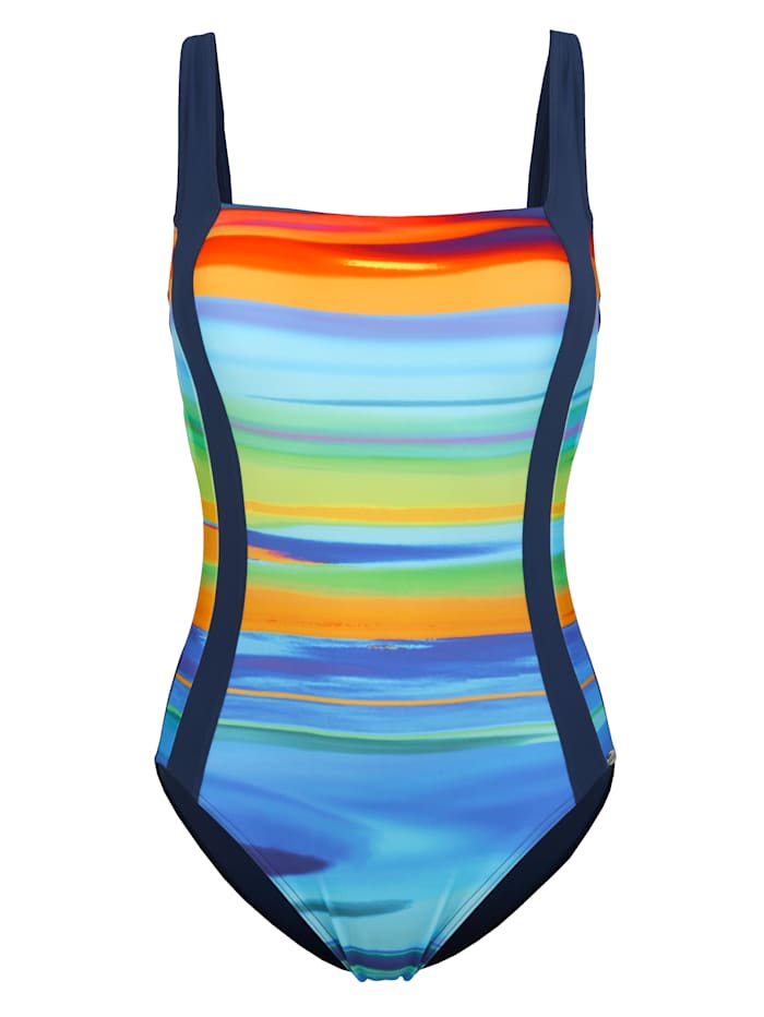 Sunflair Badeanzug mit Karreeausschnitt, blau