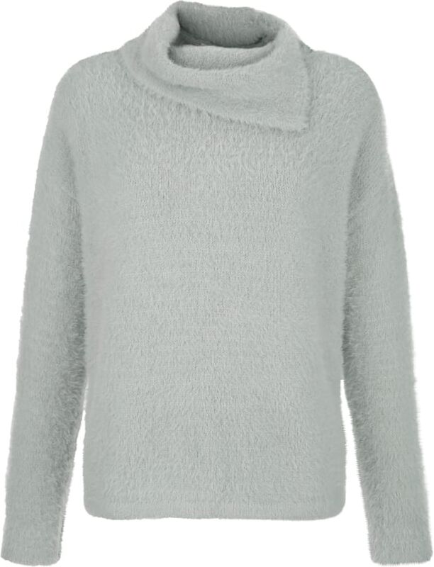 Alba Moda Pullover in effektvollem Flauschgarn, grau