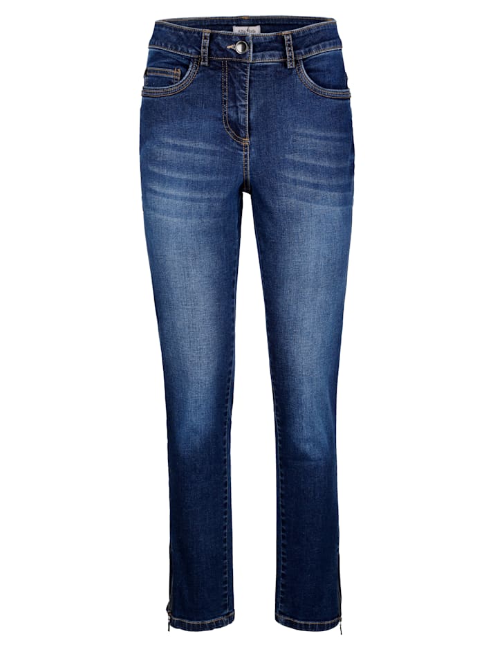 Alba Moda Jeans mit Strasssteinchenverzierung auf den Gesäßtaschen, blau