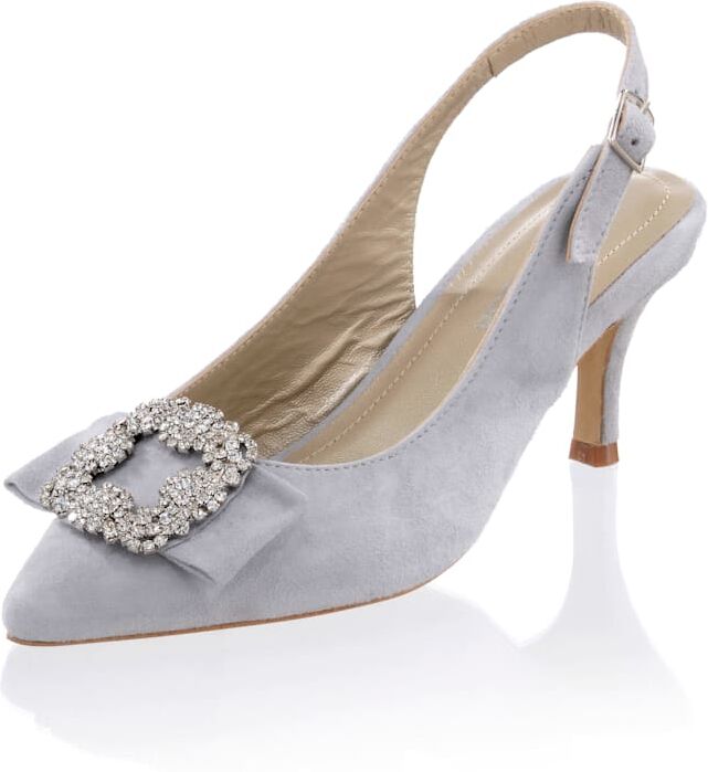 Alba Moda Slingpumps mit Strass besetzt, grau