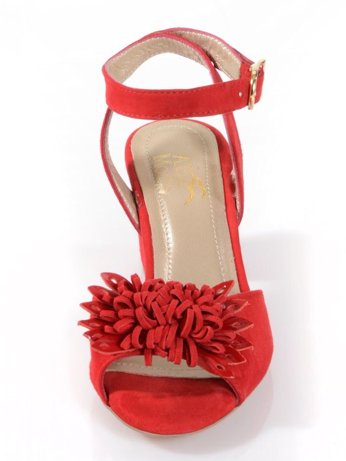 Alba Moda Sandalette aus weichem Ziegenveloursleder, rot