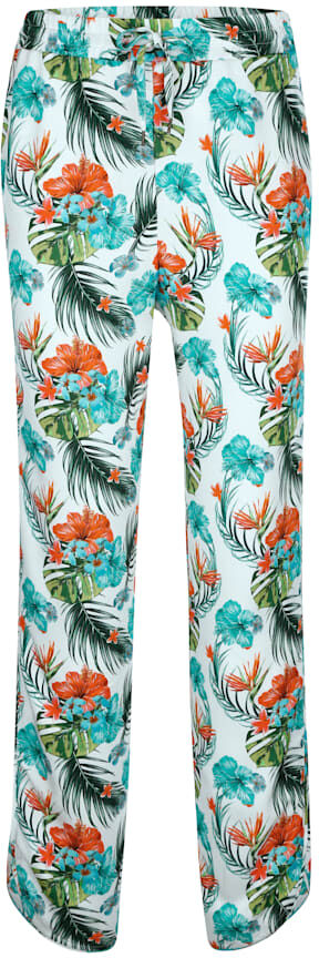 Alba Moda Strandhose mit Hawaiidruck, weiß