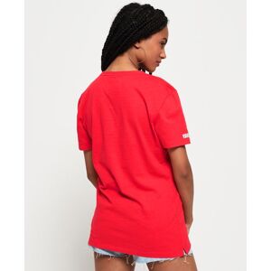 Superdry Women's Vintage T-Shirt mit Textgrafik Rot - Größe: 40 Rot female 40