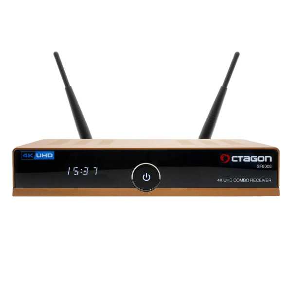 Octagon SF8008 Limited Gold Edition 4K UHD E2 Linux 1xDVB-S2X 1xDVB-C/T2 Combo Receiver 2TB