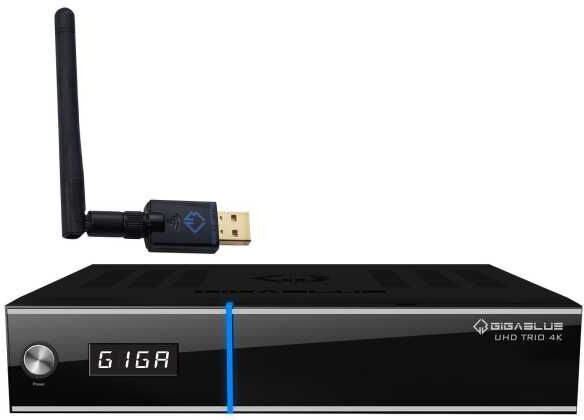 Gigablue UHD TRIO 4K 1xDVB-S2X MS 1xDVB-C/T2 Tuner 600Mbit Wlan E2 Linux Receiver Schwarz