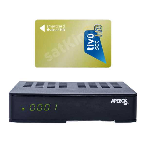MK-Apebox Apebox C2 4K UHD H.265 LAN DVB-S2X DVB-C/T2 Multistream Combo Receiver mit TIVUSAT Karte