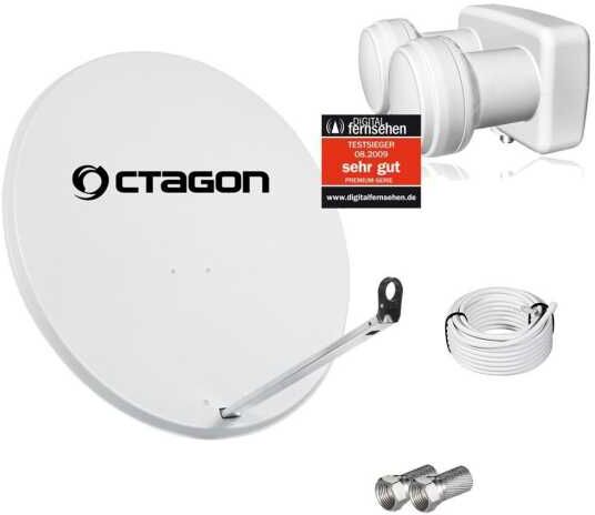 Octagon Sat 80cm + Monoblock Single LNB+ 10m Kabel