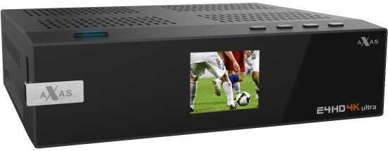 Axas E4HD 4K Ultra HD E2 Linux H.265 HEVC 2160p Receiver 1x DVB-S2X 1x DVB-C/T2 Dual