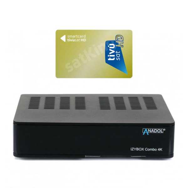 Anadol IZYBOX Combo 4K UHD H.265 DVB-S2/C/T2 Sat & Kabel Receiver mit TiVuSat Karte aktiv