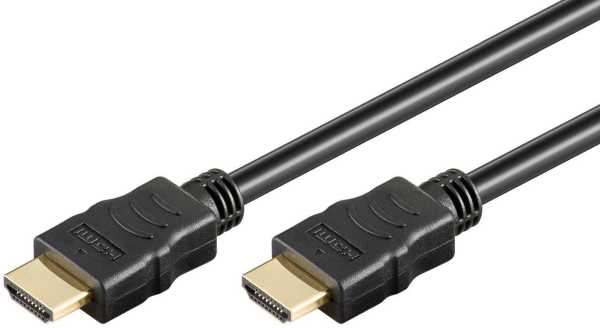 Goobay HDMI 2.0b HDCP 2.2 High Speed Kabel mit Ethernet 4K 2160p Schwarz vergoldet 20m