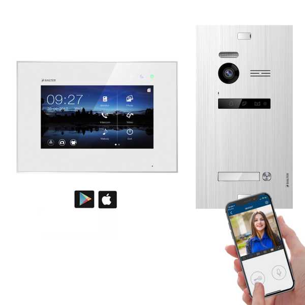 Balter EVO SILVER Video-Türsprechanlage 7 Wifi Monitor 2-Draht BUS für 1 Familienhaus App Steuerung