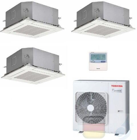 Toshiba Klimaanlagen Trio Split Kassettengerät 60x60 15000+15000+15000 Btu + RAS-3M26U2AVG-E R-32 A++ A+ 4.2+4.2+4.2 kW