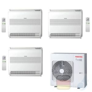 Toshiba Klimaanlagen Trio Split Fußboden Console 9000+9000+12000 Btu + RAS-3M18U2AVG-E R-32 A++ A+ 2.5+2.5+3.5 kW