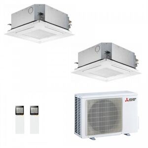 Mitsubishi 3.5+3.5 kW Duo Split Kassettengerät MXZ-2F53VF3 SLZ-M35FA2 SLZ-M35FA2 Klimaanlagen SLZ-M Weiß 12000+12000 Btu R-32