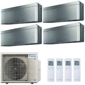 Daikin Quadri Split 7000+12000+12000+18000 4MXM80A FTXA20BS FTXA35BS FTXA35BS FTXA50BS Klimaanlagen Stylish Silbernen