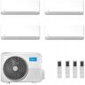 Midea Quadri Split 12+12+12+12 Btu Breezeless E M4O-36FN8-Q con 4 unità MSCB1BU-12HRFN8 Klimaanlagen R-32 WiFi A++ A+