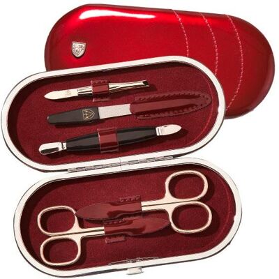 Drei Schwerter Maniküre Set - Elegantes Rahmendesign - Bordeaux-Lackfinish - Maniküre Etui Drei Schwerter Maniküre Set - Elegantes Rahmendesign - Bordeaux-Lackfinish - Maniküre Etui