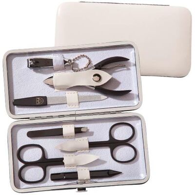 Drei Schwerter Maniküre Set - 7-teilig Weißes Lederetui Drei Schwerter Maniküre Set - 7-teilig Weißes Lederetui