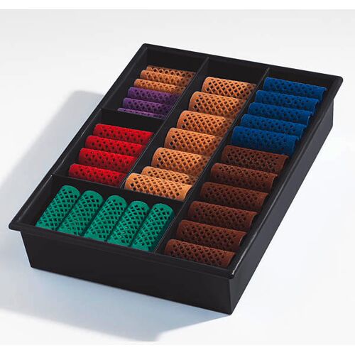 basler Lockenwickler Sortimentskasten Kasten schwarz mit 60 Wicklern