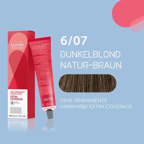 Londa Professional Demi-Permanente Cremehaarfarbe Extra Coverage 6/07 Dunkelblond Natur Braun, Tube 60 ml