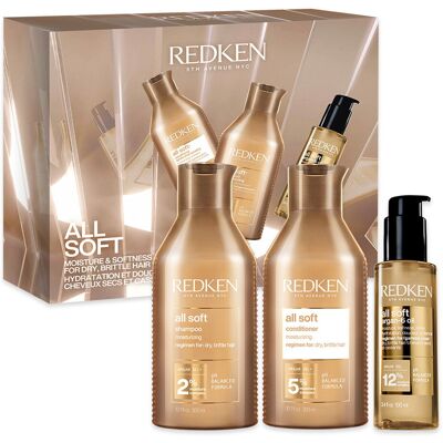 700ml Redken all soft XMAS Set (Shampoo 300ml + Conditioner 300ml + Öl 100ml) 700ml Redken all soft XMAS Set (Shampoo 300ml + Conditioner 300ml + Öl 100ml)