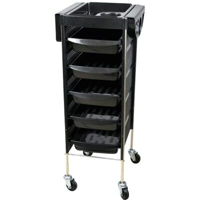 Schwarzer Salonwagen mit 5 Schubladen - Salon trolley Schwarzer Salonwagen mit 5 Schubladen - Salon trolley