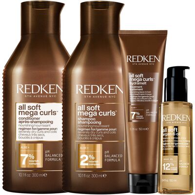 850ml Redken all soft mega curls Set (Shampoo 300ml + Conditioner 300ml + Treatment 150ml + Oil 100ml) 850ml Redken all soft mega curls Set (Shampoo 300ml + Conditioner 300ml + Treatment 150ml + Oil 100ml)