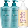 Kérastase Resistance Bain Force Architecte Bundle 2 x 500 ml + Basler Jojoba Shampoo & Shower 500 ml gratis