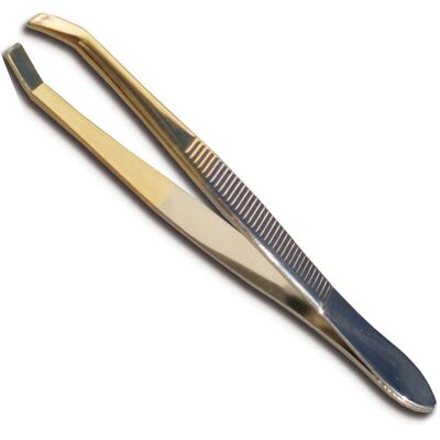 Canal Haarpinzette gerade vergoldete Spitze, 8 cm Canal Haarpinzette gerade vergoldete Spitze, 8 cm