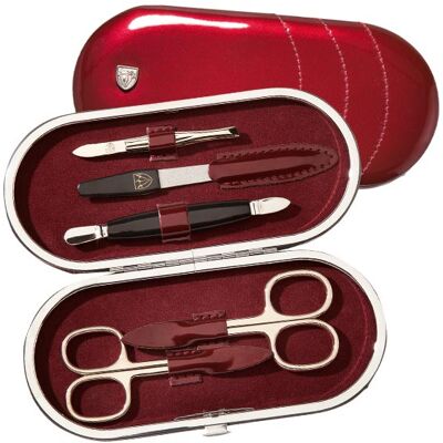Drei Schwerter Maniküre Set - Elegantes Rahmendesign - Bordeaux-Lackfinish - Maniküre Etui Drei Schwerter Maniküre Set - Elegantes Rahmendesign - Bordeaux-Lackfinish - Maniküre Etui