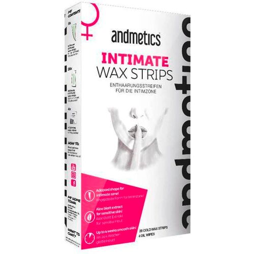 andmetics professional Intimate Wax Strips Enthaarungsstreifen 28 Stück