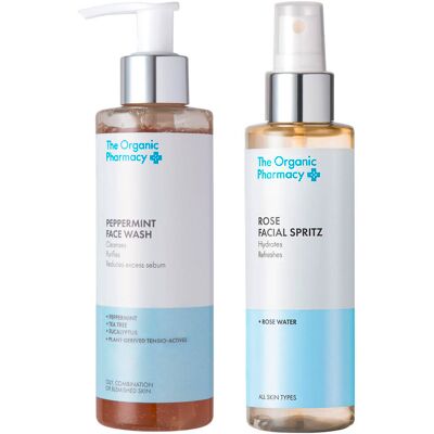 The Organic Pharmacy Peppermint Facial Wash Herbal Toner Duo - Hautpflege-Set The Organic Pharmacy Peppermint Facial Wash Herbal Toner Duo - Hautpflege-Set