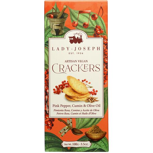Lady Joseph Pink Pepper & Cumin Crackers - 100g aus Spanien