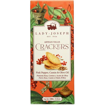 Lady Joseph Pink Pepper & Cumin Crackers - 100g aus Spanien Lady Joseph Pink Pepper & Cumin Crackers - 100g aus Spanien