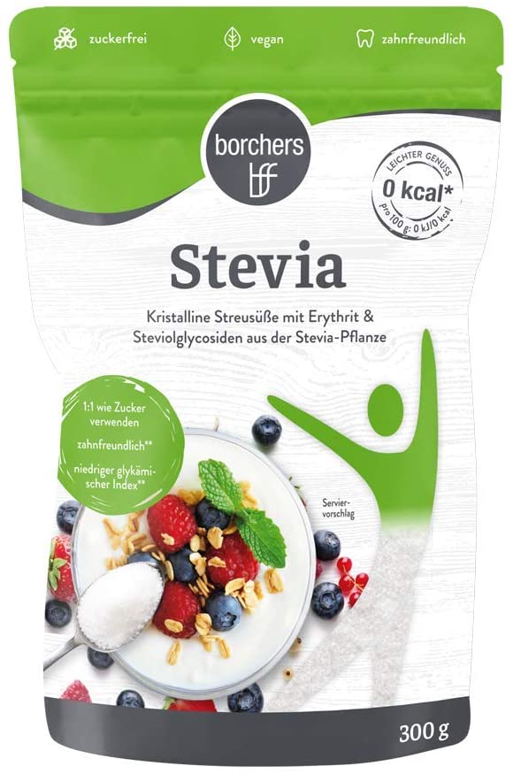 borchers fine food GmbH & Co. KG Stevia Kristalline Streusüße, 300 g
