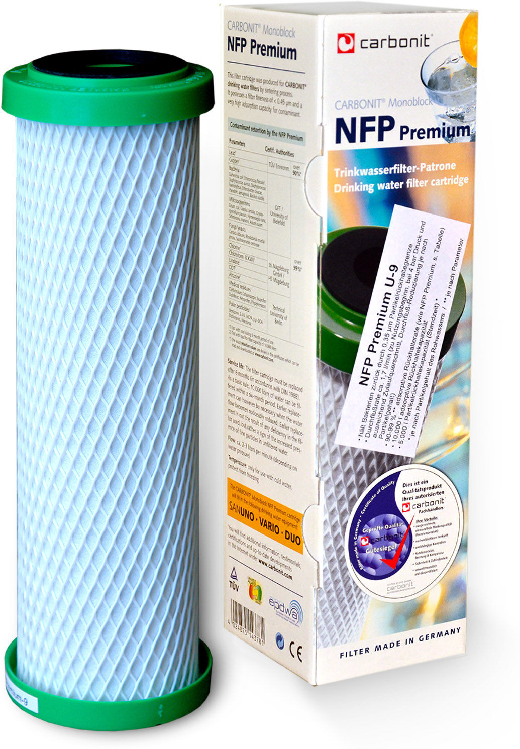 Carbonit Aktivkohle NFP Premium U-9 Wasserfilter Ersatzpatrone Carbonit Aktivkohle NFP Premium U-9 Wasserfilter Ersatzpatrone